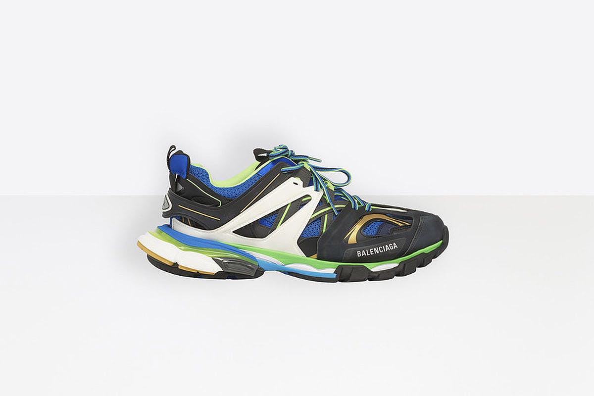 balenciaga track blue green